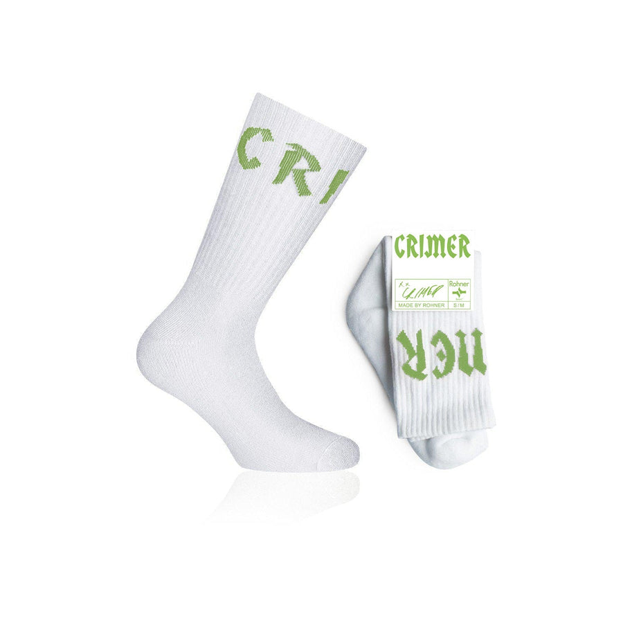 Crimer Socks - Blanc | Vert fluo